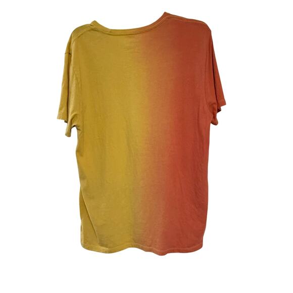 Old Navy Def Leppard “Pyromania” Dip-Dye Band Tee Unisex L Orange→Yellow Graphic - Picture 2 of 8